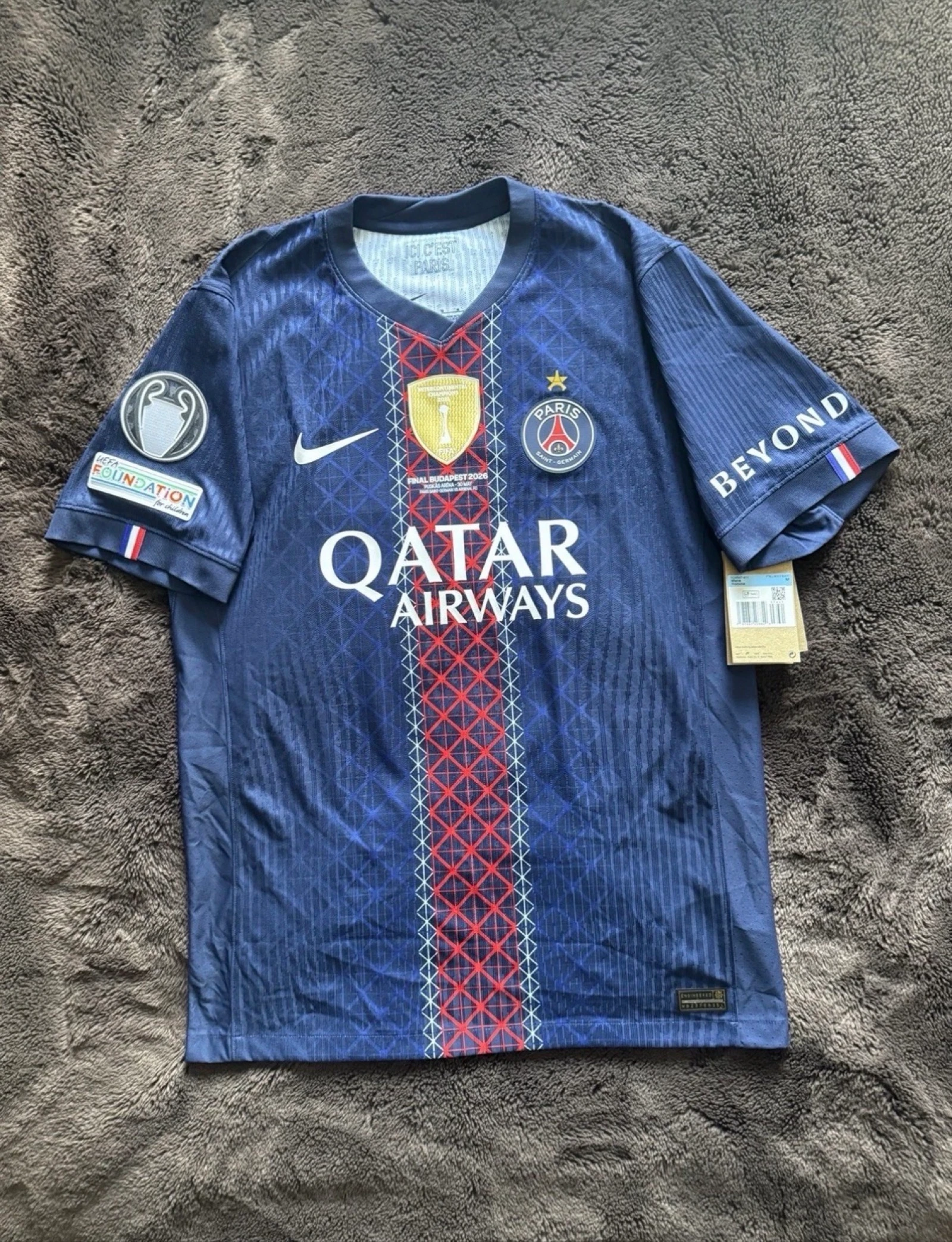 Camiseta oficial del PSG 2025/2026 Vapor partido Marquinhos talla M Final Local nueva – photo 3